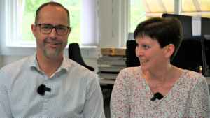 Lokal kundechef, Allan Mortensen, og formand for organisationsbestyrelsen i Arresø Boligselskab, Susan Egede