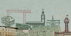 Illustration af skyline Frederiksberg