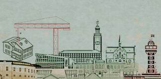 Illustration af skyline Frederiksberg